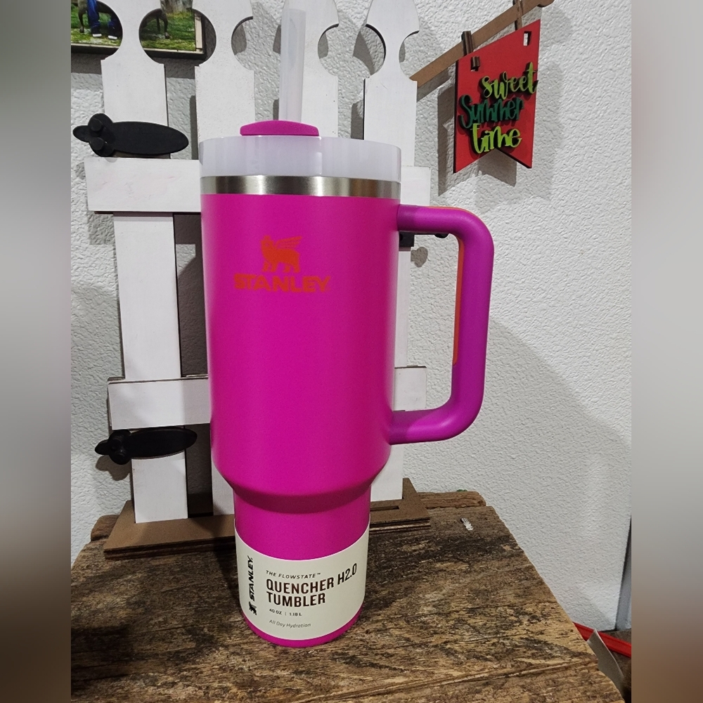 Stanley Vibrant Pink Tumbler with Handle